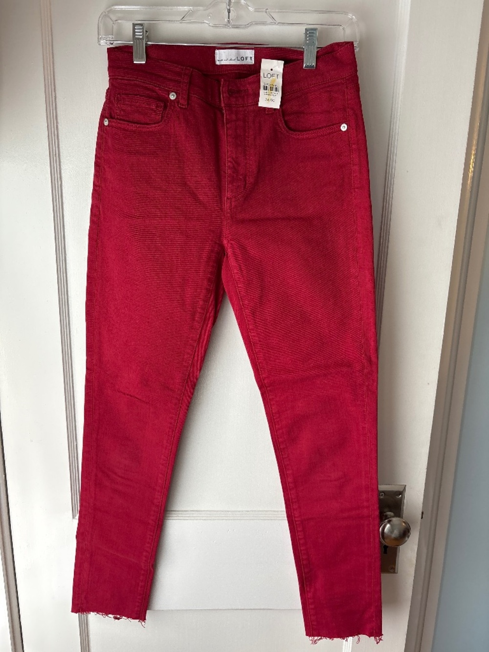 Loft Red Skinny Jeans, Sz 24, NWT